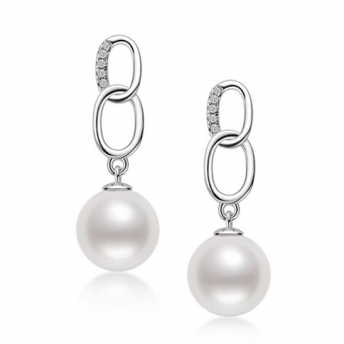 925 Sterling Silver Earrings Simple White Pearl Earrings Simple Number 8 Ladies Earrings Online Wholesale Jewelry