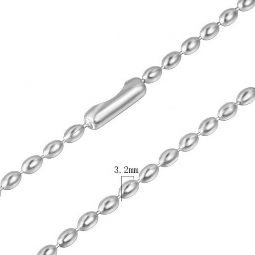 Stainless Steel Bead Chains Fashion Rice Bead Round Bead Chain Pendant with Chain Titanium Steel Couple Necklace