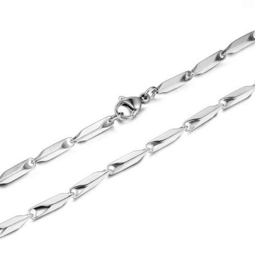 Stainless Steel Trend Necklace Men's and Women's Chain Diamond Bevel Single Chain