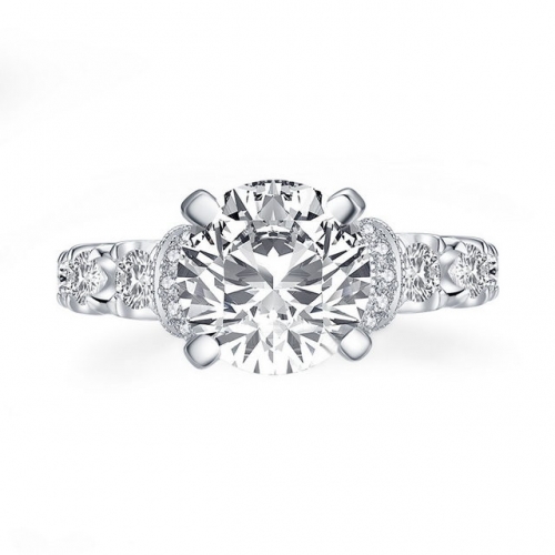 925 Sterling Silver Ring Fashion Design Diamond Ring 3 Carat Simulation Diamond Female Ring Silver And Diamond Ring