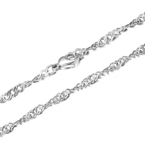 Singapore Chain Fashion Stainless Steel Chain, Water Ripple Chain, Men'S And Women'S Pendant Chain