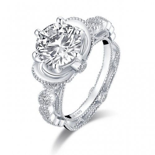 S925 Sterling Silver Ring Light Luxury Design Diamond Ring Wedding Ring Sterling Silver Initial Ring