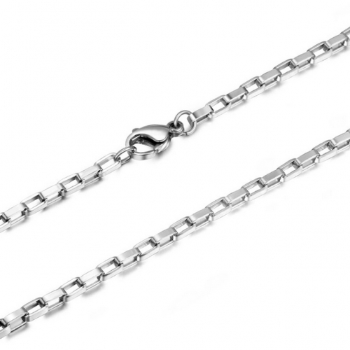 Stainless Steel Couple Necklace Titanium Steel Box Chain Rectangular Lattice Chain