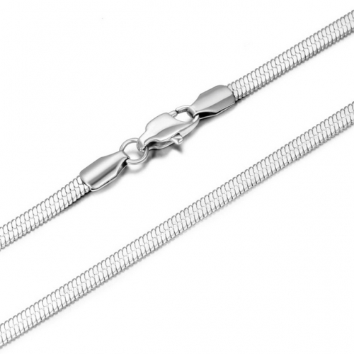Herringbone Chain Stainless Steel Flat Blade Chain Couple Necklace