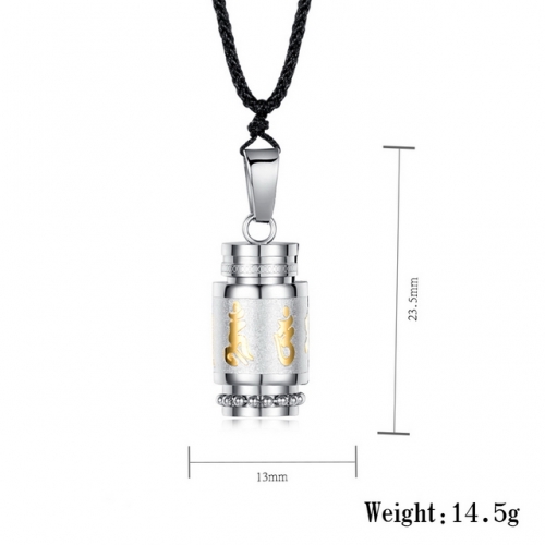 Stainless Steel Box Pendant Religious Jewelry Perfume Bottle Pendant