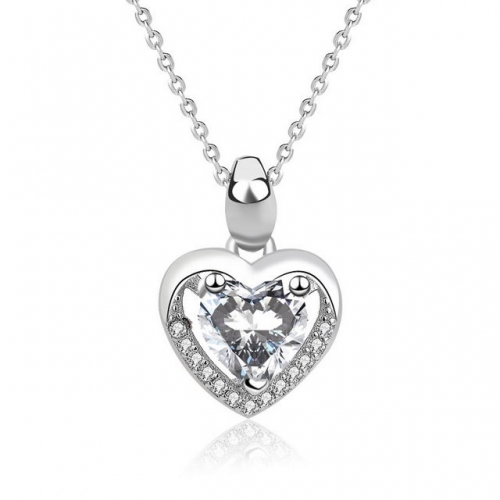 S925 Sterling Silver Pendant Diamond Heart-Shaped Pendant Zircon Love Crystal Pendant 925 Silver Wholesale
