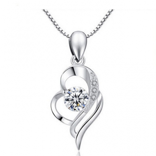 S925 Sterling Silver Pendant Diamond Heart Pendant Zircon Pendant Wholesale 925 Silver Wholesale