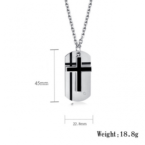 Titanium Steel Cross Pendant Two In One Chain Jewelry-SJ5DZ130