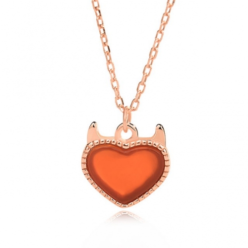 925 Sterling Silver Necklace Fashion Little Red Heart Necklace Necklace Sterling Silver Necklace Wholesale