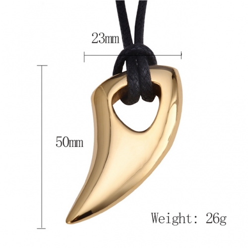 Black Horn Pendant Ethnic Style Titanium Steel Spike Pendant-SJ5CDZ117