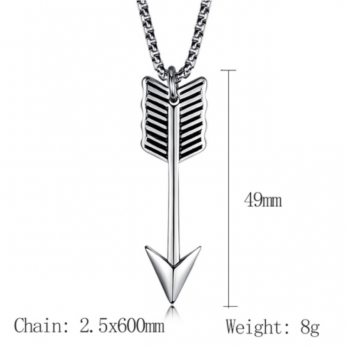 Titanium Steel Arrow Pendant Bow and Arrow Men's Necklace-SJ5DZ125
