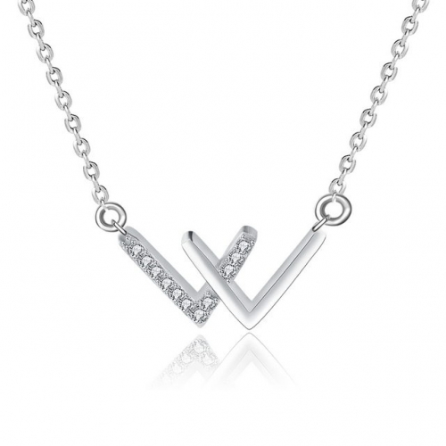 925 Sterling Silver Necklace W Letter Fashion Necklace Sterling Silver Fashion Jewelry