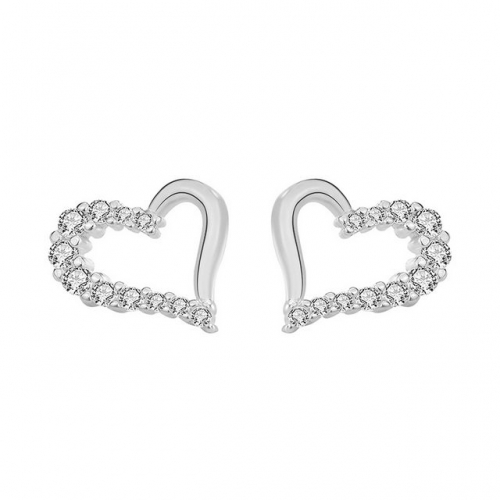 925 Sterling Silver Earrings Zircon Heart Earrings Fashion Heart Earrings Wholesale Supply