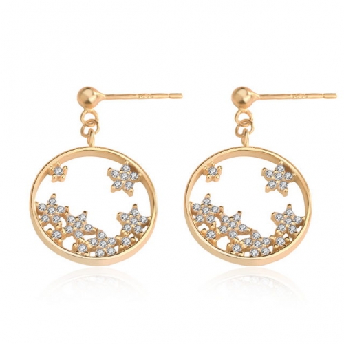 925 Sterling Silver Earrings Gypsophila Earrings Sweet Flower Circle Earrings Best Silver Earrings