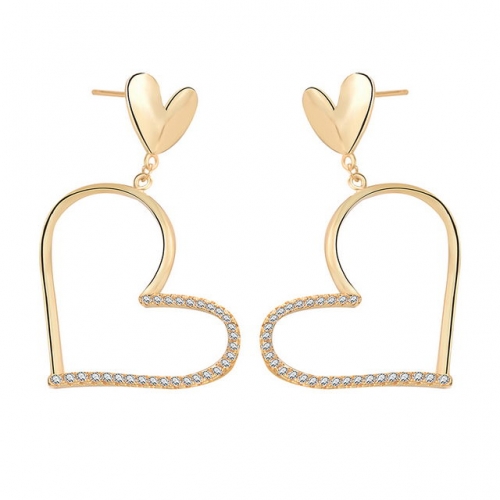 925 Sterling Silver Earrings Hollow Heart-Shaped Earrings Best Silver Earrings