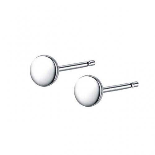 925 Sterling Silver Earrings Geometric Round Earrings Simple Mini Earrings