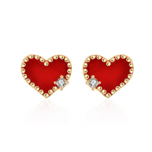 925 Sterling Silver Earrings Love Earrings Small Peach Heart Earrings
