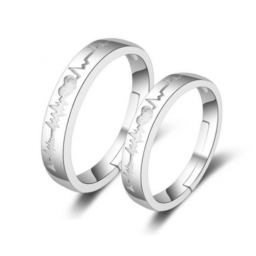 S925 Sterling Silver Ring Fashion Simple Wedding Ring Wholesale Adjustable Opening Lover Ring