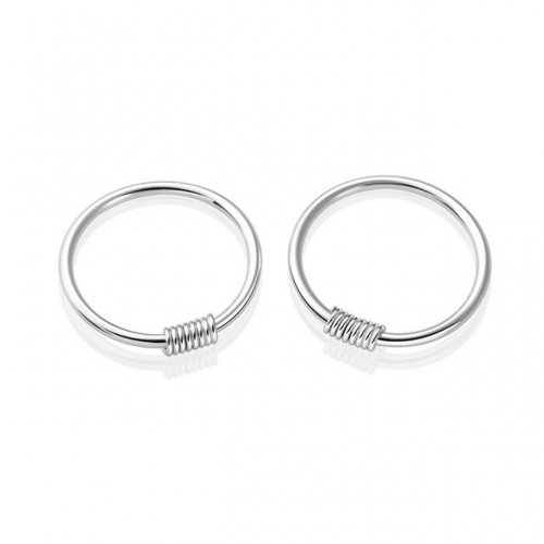 925 Sterling Silver Earrings Spiral Wound Wire Earring Temperament Circle Earrings