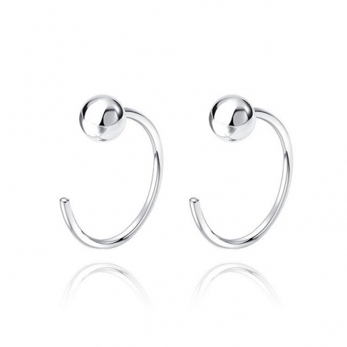 925 Sterling Silver Earrings Round Bead Ear Hook Simple Earrings