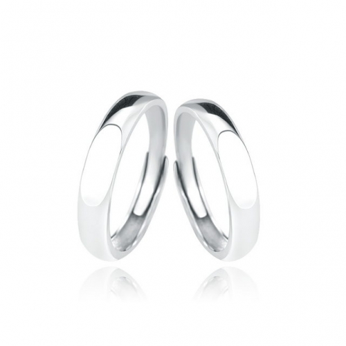 S925 Sterling Silver Ring Light Projection Love Couple Ring Adjustable Opening Lover Ring