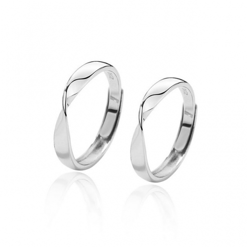 S925 Sterling Silver Ring Fashion Simple Couple Ring Open Lover Ring