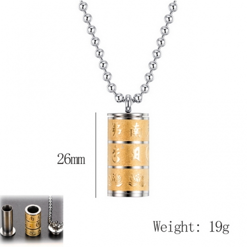 Stainless Steel Buddhist Pendant Scripture Bottle Pendant