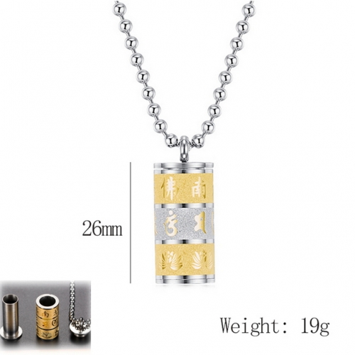 Stainless Steel Buddhist Pendant Scripture Bottle Pendant