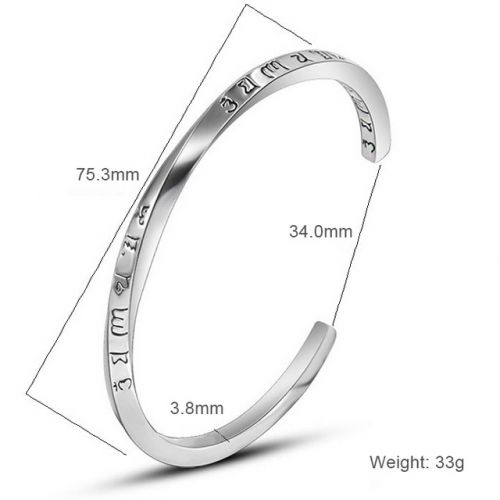 Fashion Titanium Steel Bracelet Six-Word Mantra Bracelet