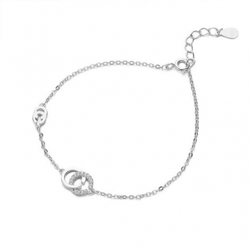 925 Sterling Silver Bracelet Letter Double C Bracelet Temperament Simple Jewelry Wholesale