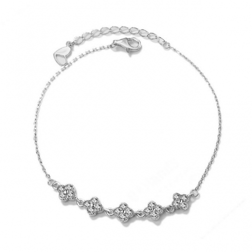 925 Sterling Silver Bracelet Four-Leaf Clover Bracelet Simple Jewelry Wholesale