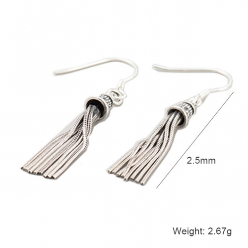 New Retro Tassel Earrings S925 Sterling Silver Earrings For Women Long Jewelry Wholesale