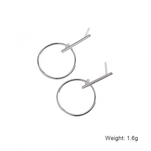 S925 Sterling Silver Earrings Brushed Segmented Earrings Geometric Silver Jewelry Wholesale