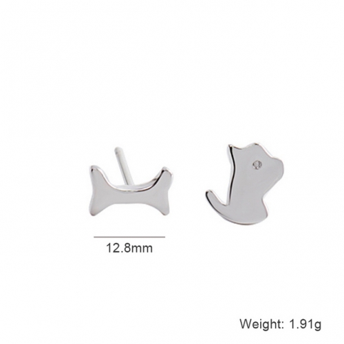 S925 Sterling Silver Earrings Bone Earrings Women'S Simple Animal Earrings
