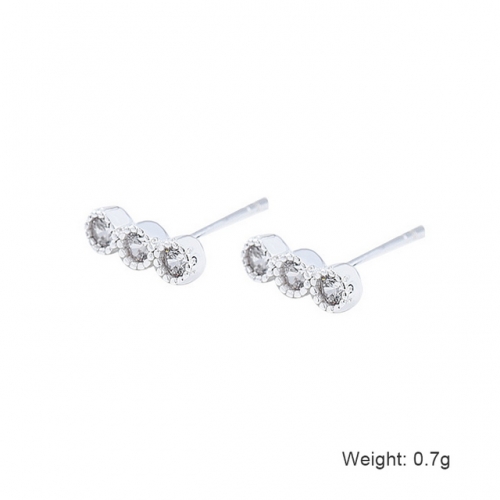 S925 Silver Earrings Female Simple Mini Earrings Zircon Earrings Wholesale