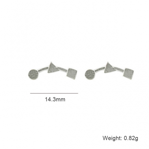 S925 Sterling Silver Stud Earrings For Girls Creative Earrings Geometric Silver Earrings