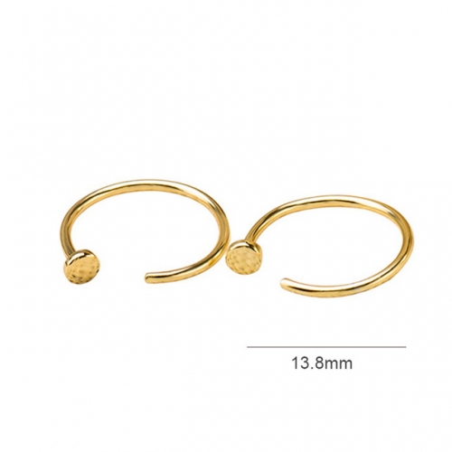 S925 Silver Earrings Female Circle Ring Opening Adjustable Screw Earrings