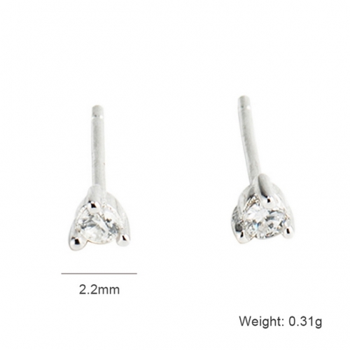 S925 Sterling Silver Earrings Women'S Zircon Earrings Simple Earrings Wholesale
