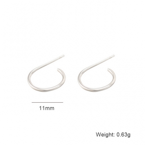 S925 Sterling Silver Stud Earrings Ladies Fashion Ear Line Geometric Earrings