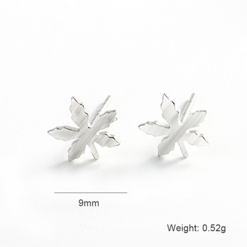 S925 Sterling Silver Earrings For Girls Fashion Earrings Simple Maple Leaf Earrings