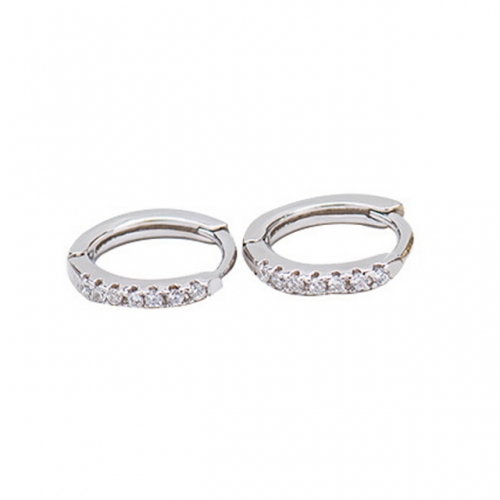 S925 Sterling Silver Earrings Round Diamond Earrings Gold Earrings Wholesale
