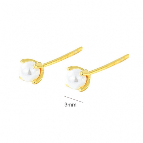 925 Sterling Silver Earrings Simple Fashion Mini Earrings Shell Beads Earrings Jewelry