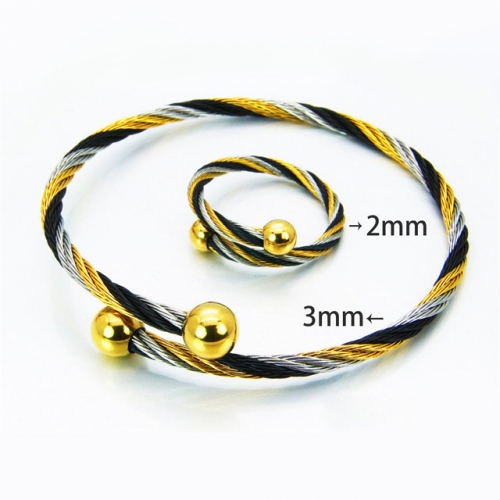 BaiChuan Wholesale Jewelry Steel Cable Bangles NO.#BC38S0174HLR