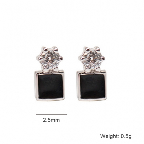 S925 Sterling Silver Earrings Simple Zircon Earrings Female Trend Earrings
