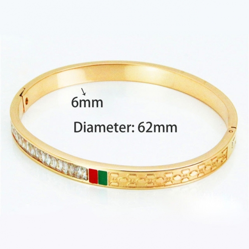 Wholesale Crystal/Zircon Stainless steel 316L Bangles NO.#BC14B0139HPT
