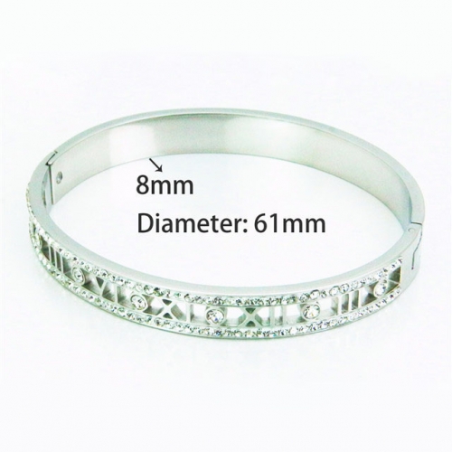 Wholesale Crystal/Zircon Stainless steel 316L Bangles NO.#BC14B0143HOX