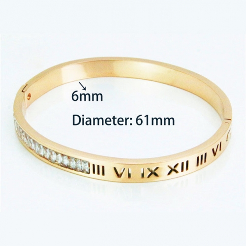 Wholesale Crystal/Zircon Stainless steel 316L Bangles NO.#BC14B0142HOF