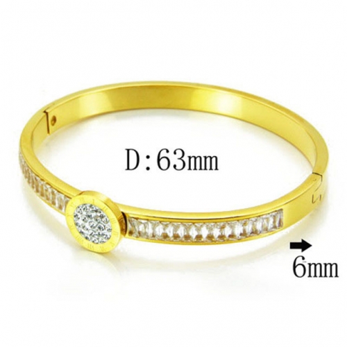 Wholesale Crystal/Zircon Stainless steel 316L Bangles NO.#BC14B0672IIC