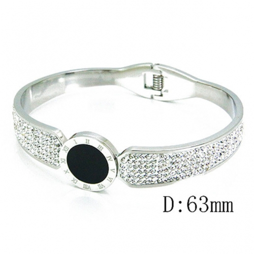 Wholesale Crystal/Zircon Stainless steel 316L Bangles NO.#BC14B0125HPX