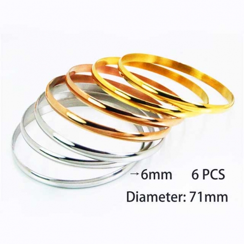 Wholesale Stainless Steel Bangles Sets NO.#BC58B0310PQ